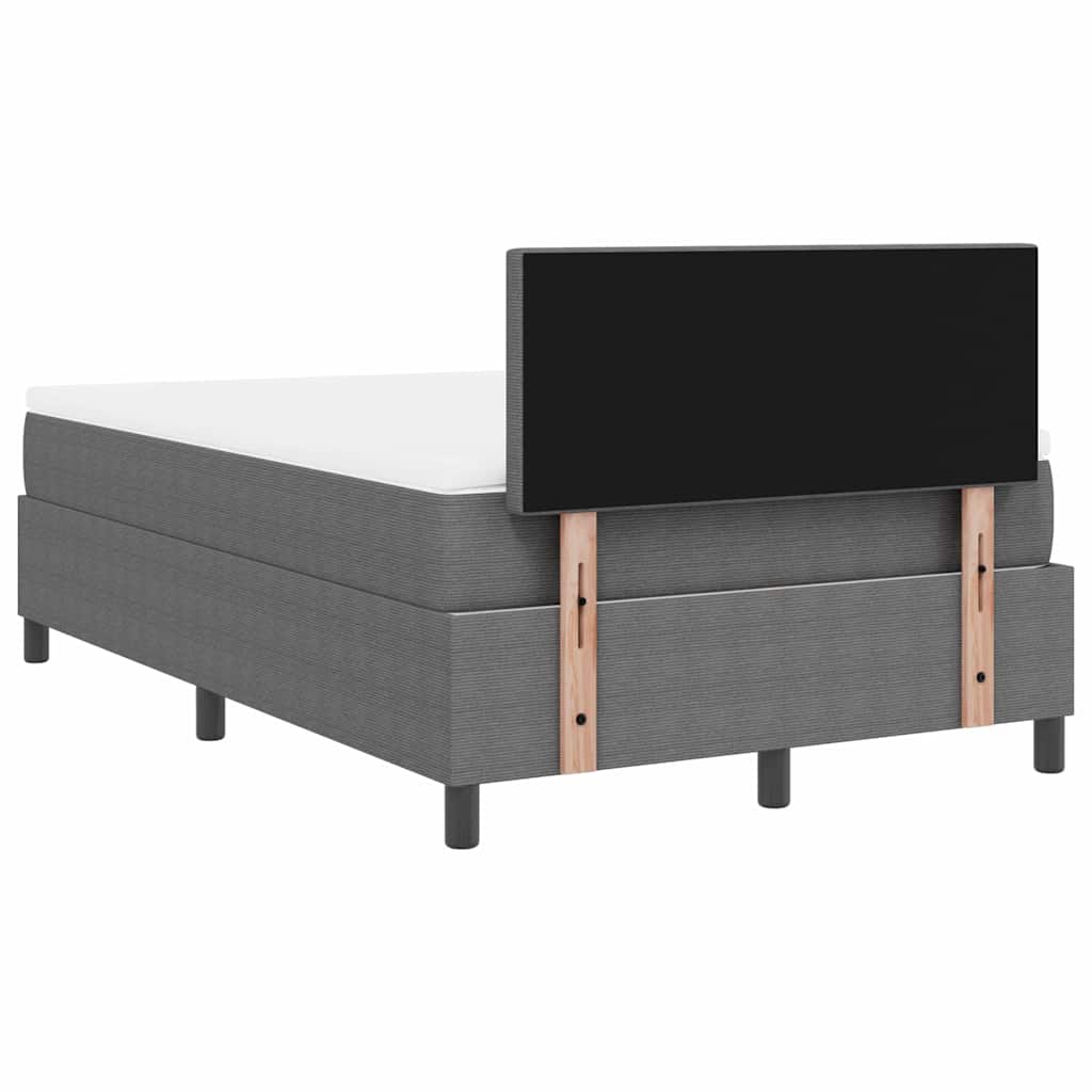Box spring seng Lys Grå og Hvid 120 x 190 cm Velourstof