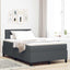 Box spring seng Mørkegrå og Hvid 120 x 190 cm Velourstof