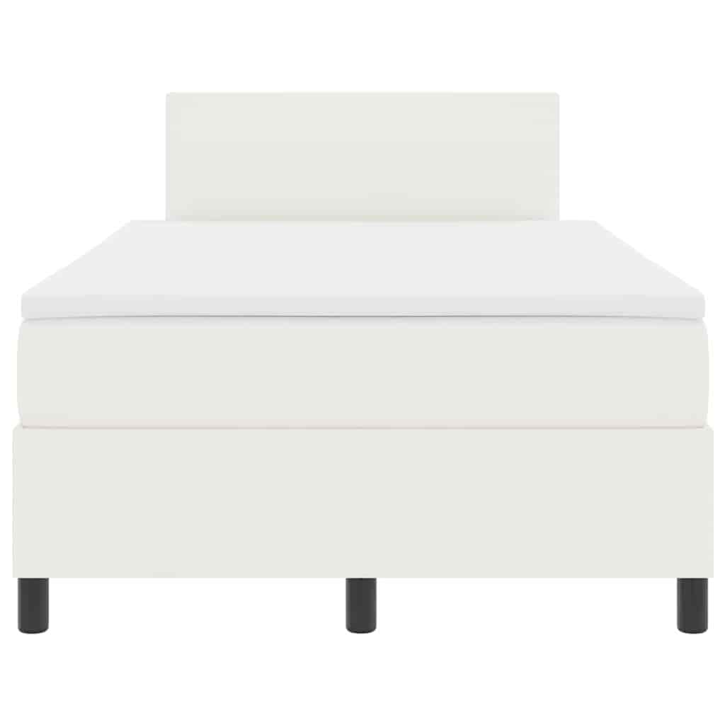 Box spring seng Creme og hvid 120 x 190 cm Velourstof