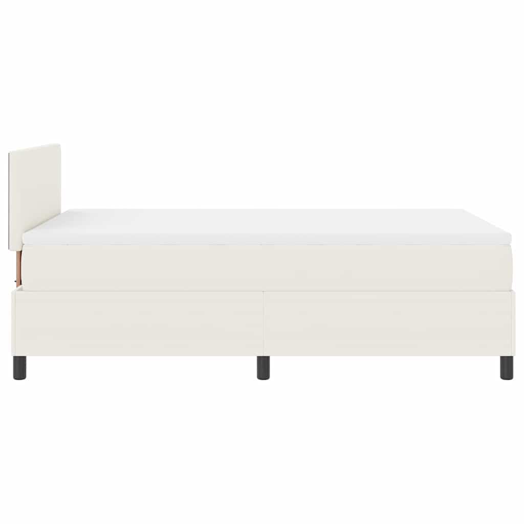 Box spring seng Creme og hvid 120 x 190 cm Velourstof