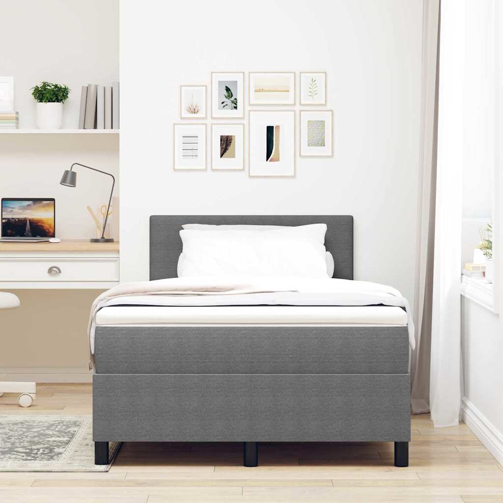 Box spring seng Lys Grå og Hvid 120 x 200 cm Velourstof