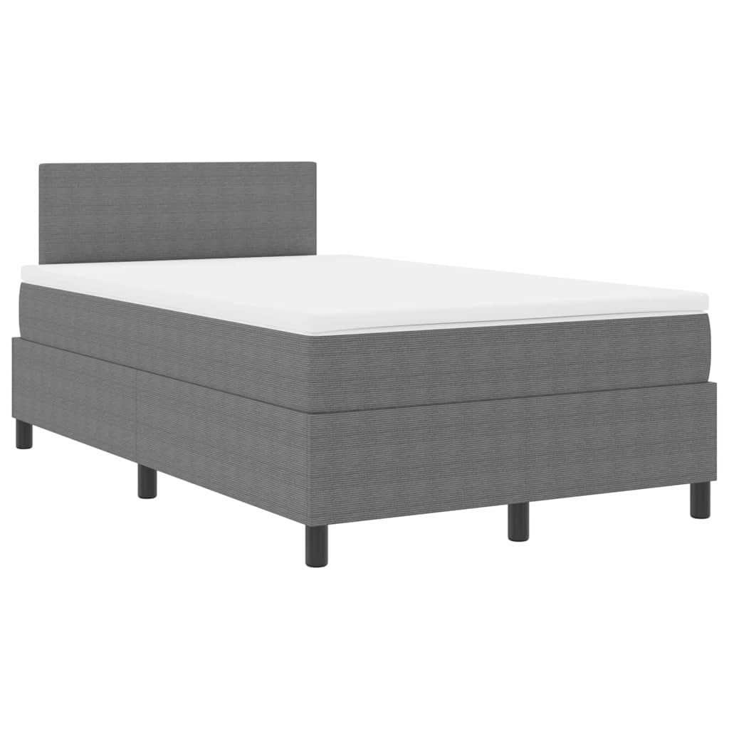 Box spring seng Lys Grå og Hvid 120 x 200 cm Velourstof