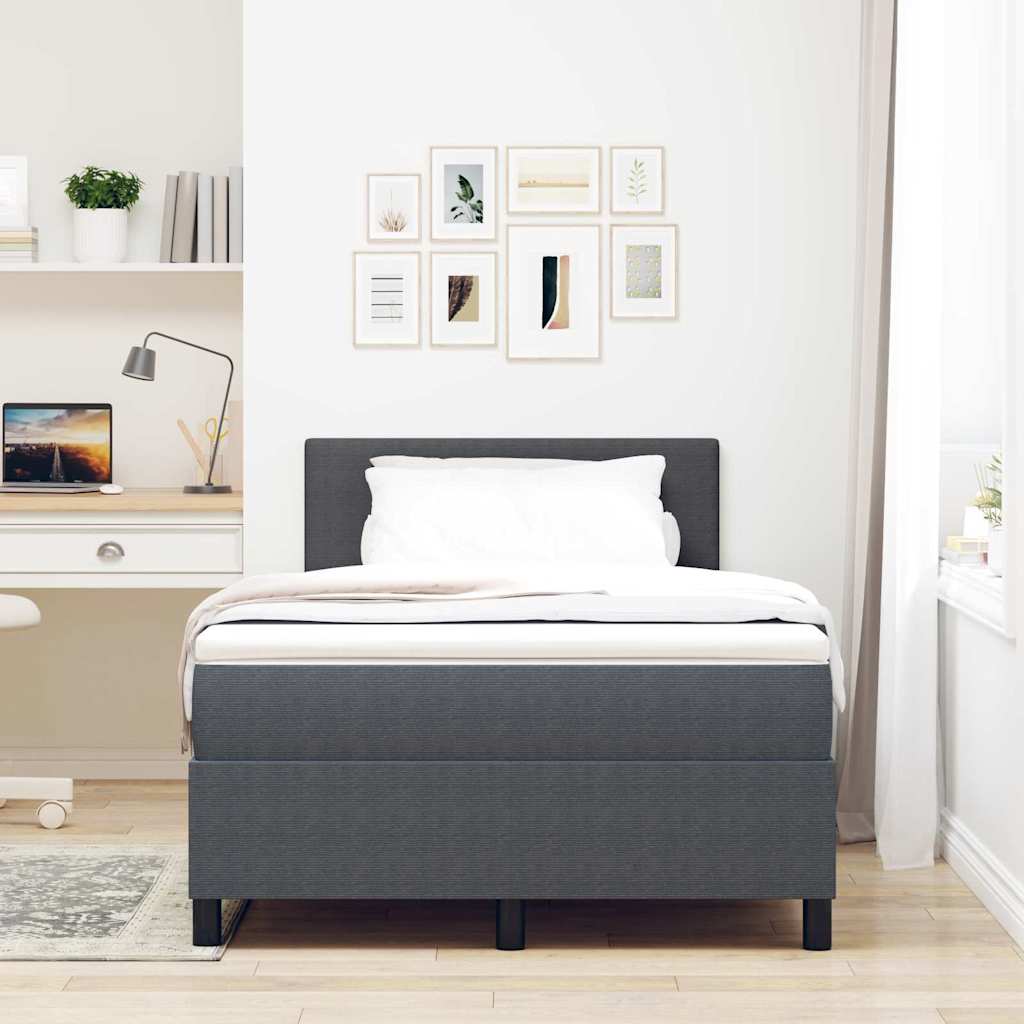 Box spring seng Mørkegrå og Hvid 120 x 200 cm Velourstof