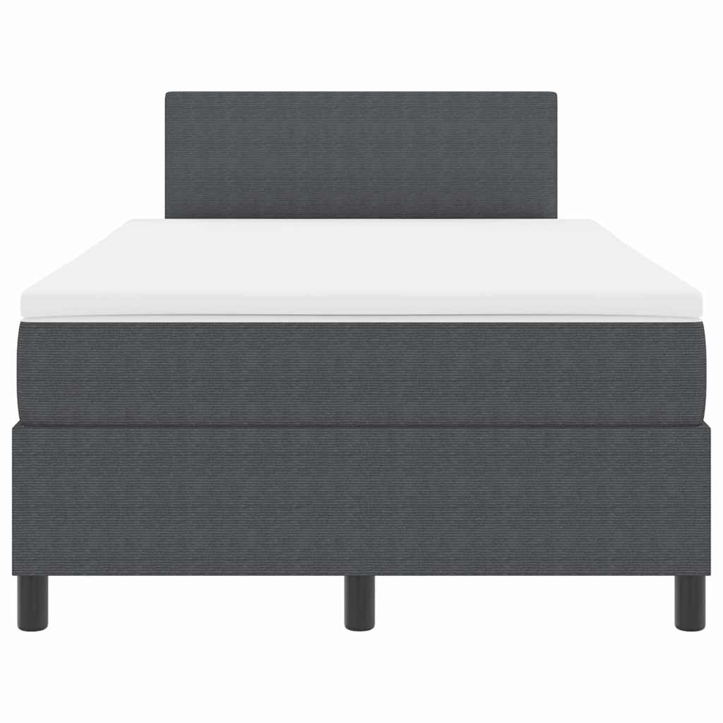 Box spring seng Mørkegrå og Hvid 120 x 200 cm Velourstof