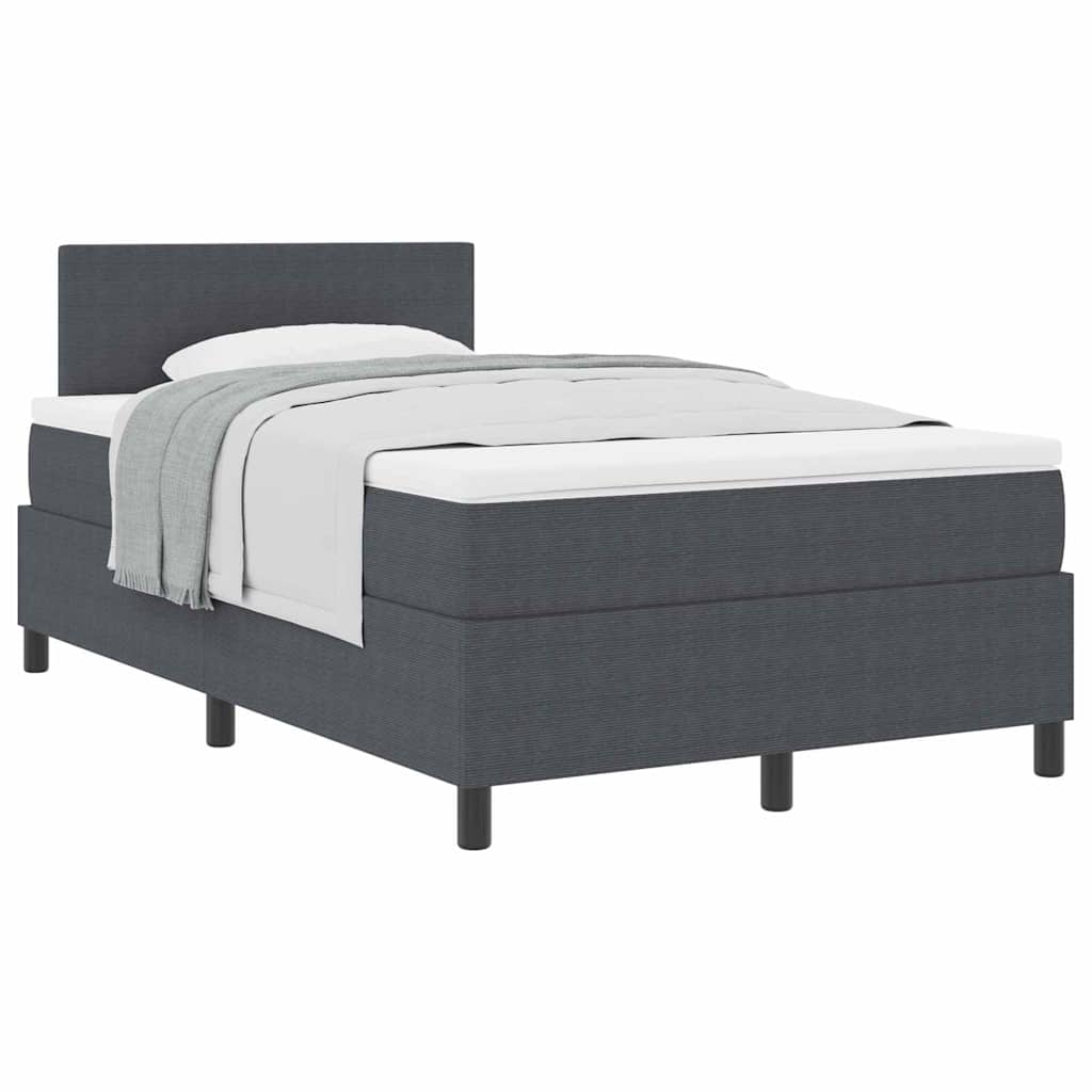 Box spring seng Mørkegrå og Hvid 120 x 200 cm Velourstof