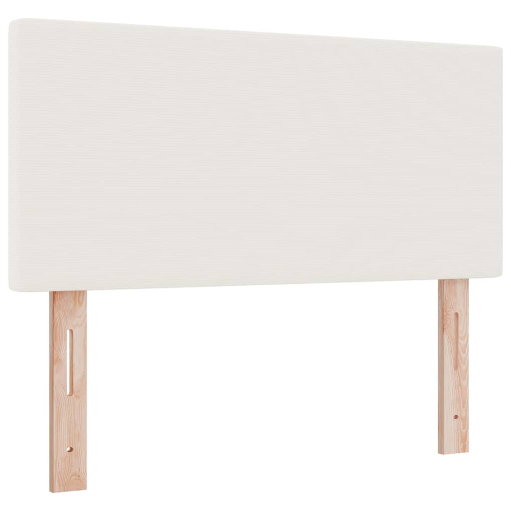 Box spring seng Creme og hvid 120 x 200 cm Velourstof