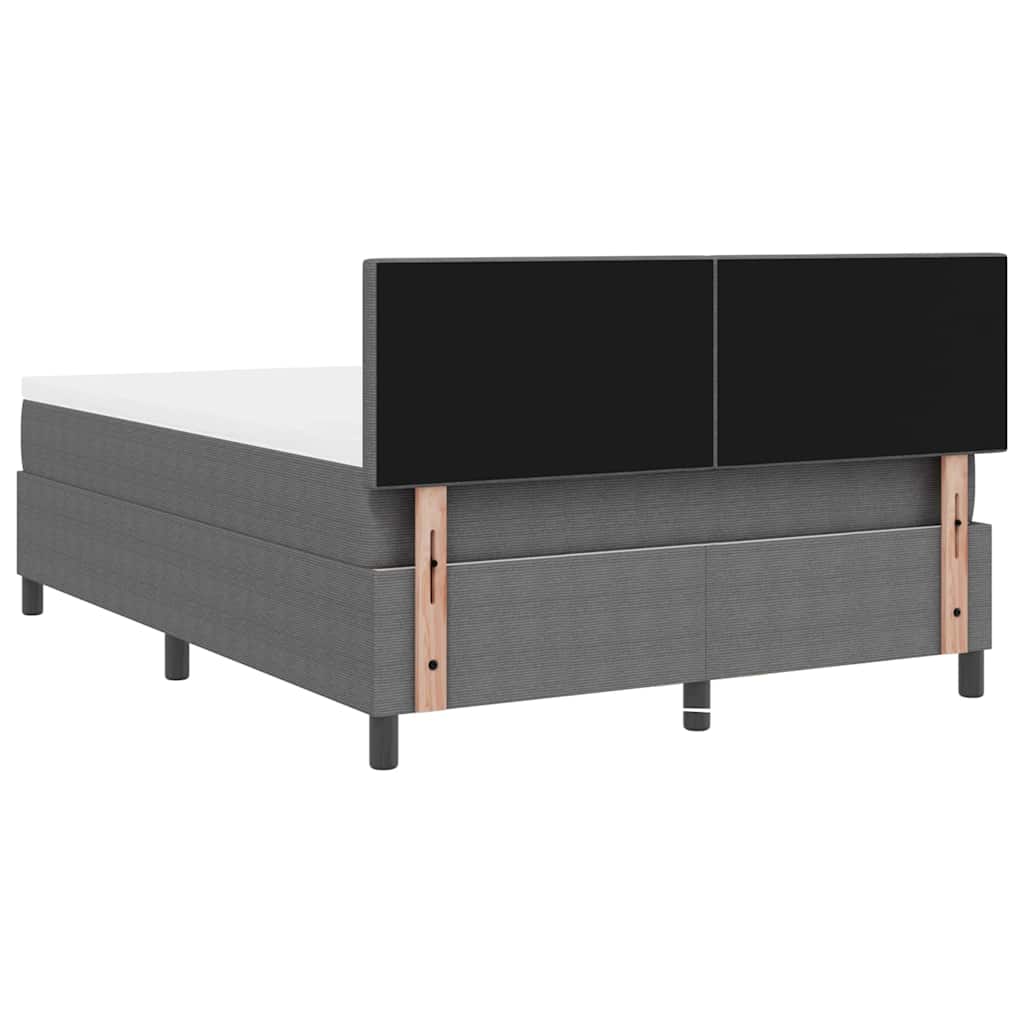 Box spring seng Lys Grå og Hvid 160 x 200 cm Velourstof