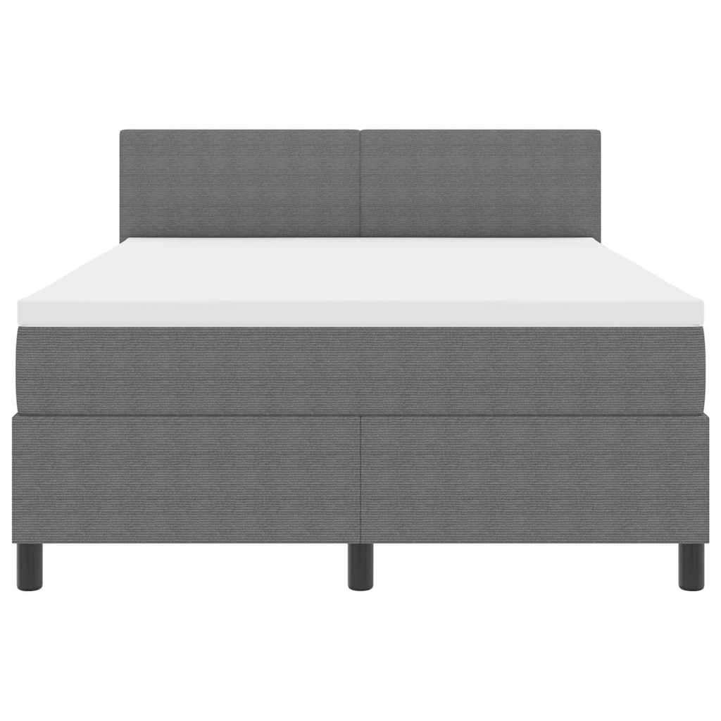 Box spring seng Lys Grå og Hvid 160 x 200 cm Velourstof