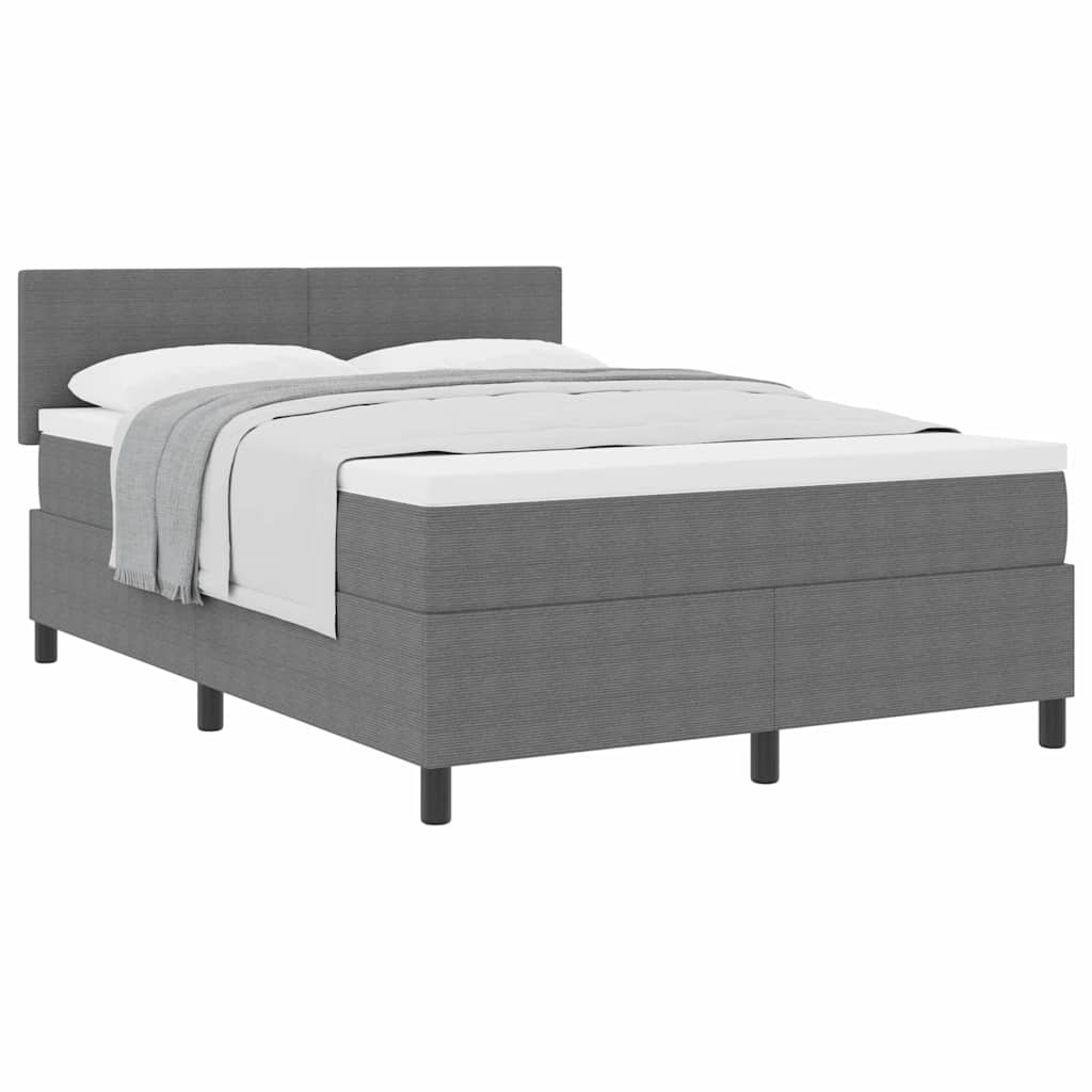 Box spring seng Lys Grå og Hvid 160 x 200 cm Velourstof