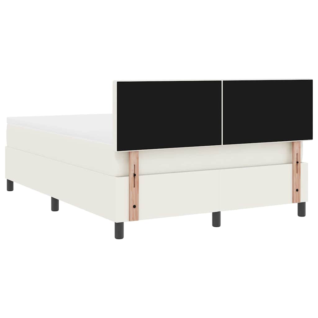 Box spring seng Creme og hvid 160 x 200 cm Velourstof