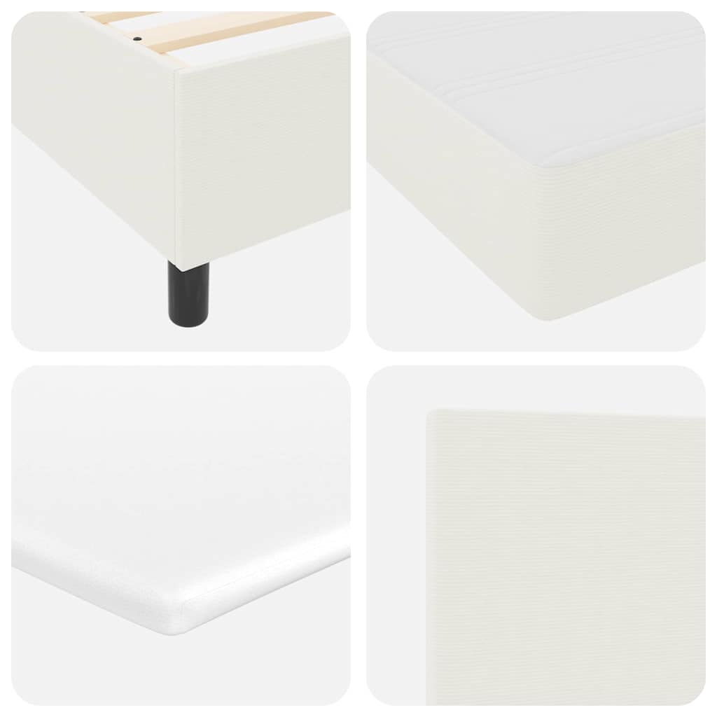 Box spring seng Creme og hvid 200 x 200 cm Velourstof