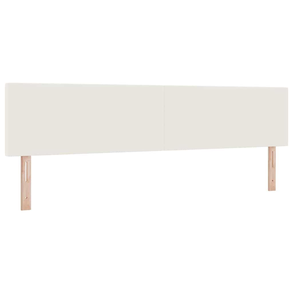 Box spring seng Creme og hvid 200 x 200 cm Velourstof