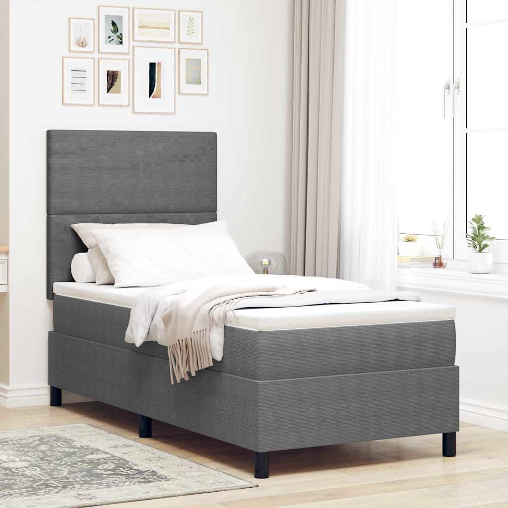 Box spring seng Lys Grå og Hvid 80 x 200 cm Velourstof
