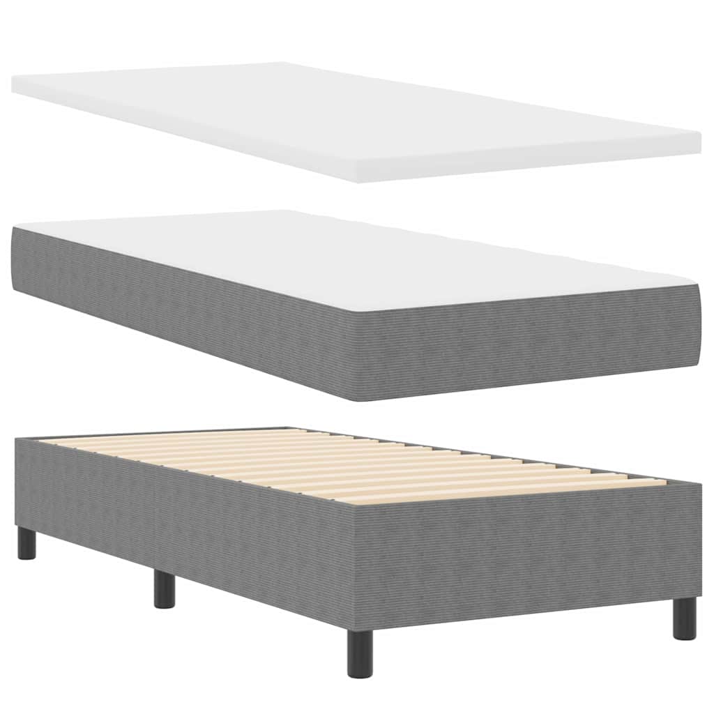 Box spring seng Lys Grå og Hvid 80 x 200 cm Velourstof