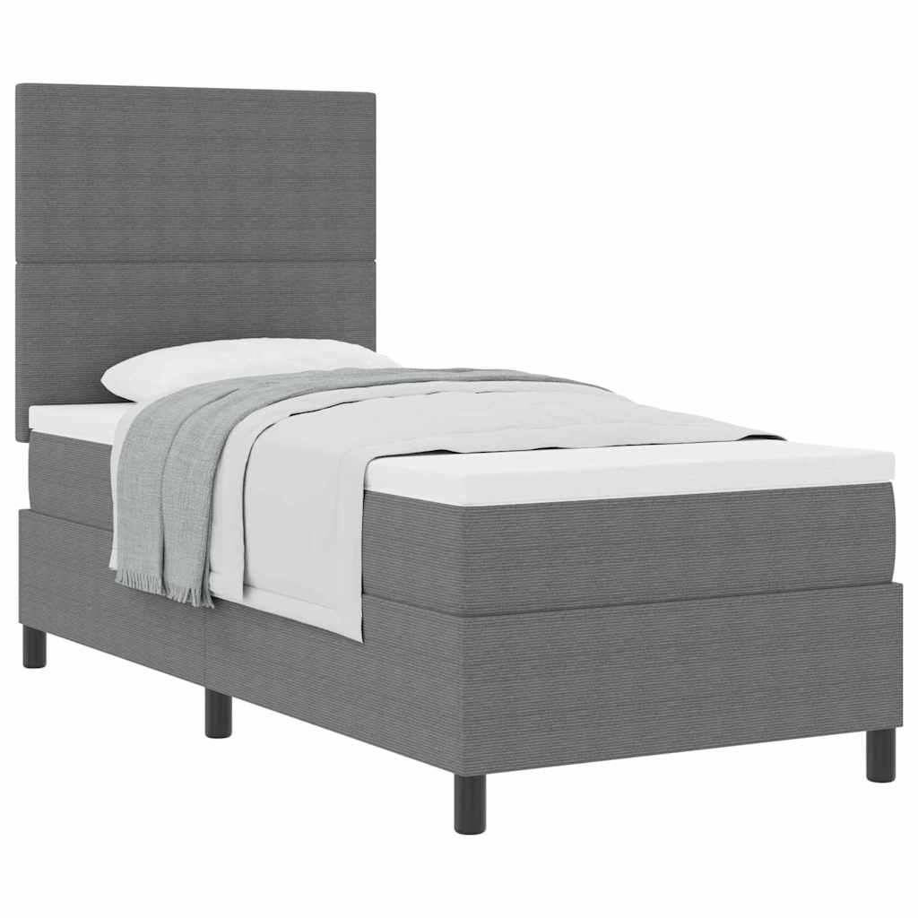 Box spring seng Lys Grå og Hvid 80 x 200 cm Velourstof
