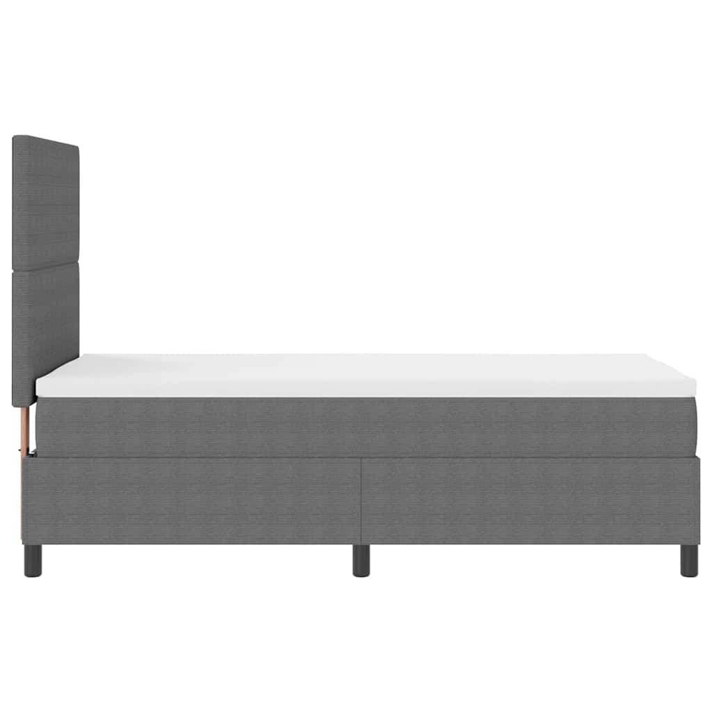 Box spring seng Lys Grå og Hvid 80 x 200 cm Velourstof