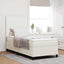 Box spring seng Creme og hvid 100 x 200 cm Velourstof