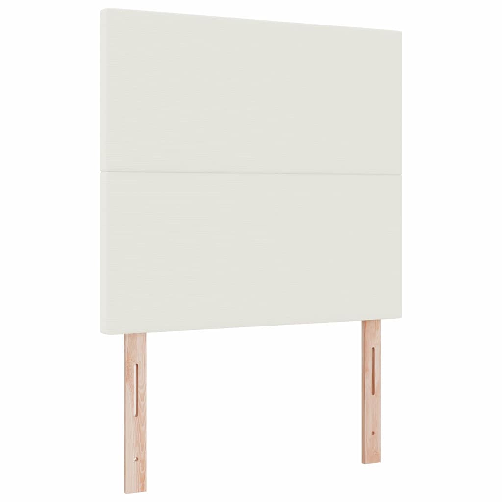 Box spring seng Creme og hvid 100 x 200 cm Velourstof