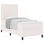 Box spring seng Creme og hvid 100 x 200 cm Velourstof