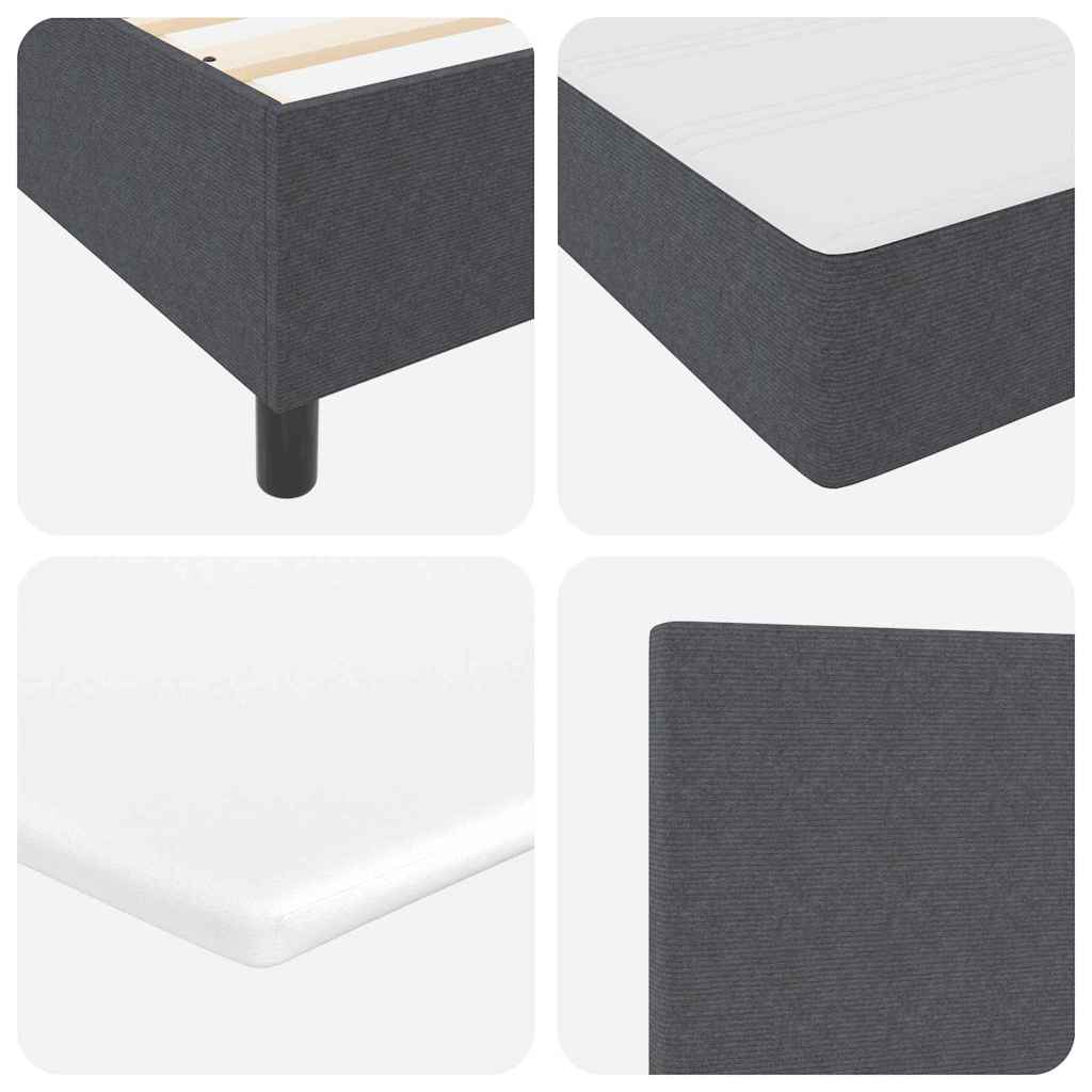 Box spring seng Mørkegrå og Hvid 120 x 200 cm Velourstof