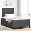 Box spring seng Mørkegrå og Hvid 120 x 200 cm Velourstof