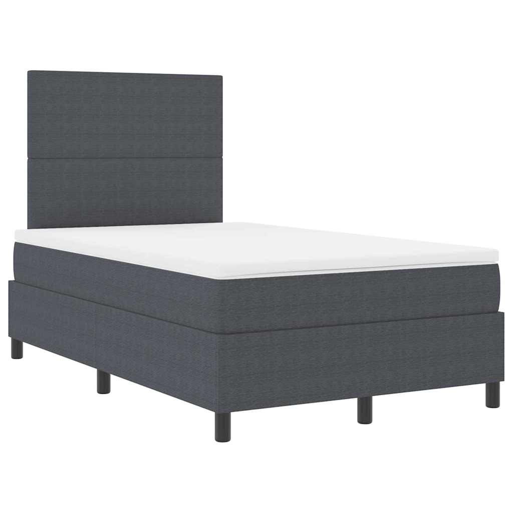 Box spring seng Mørkegrå og Hvid 120 x 200 cm Velourstof