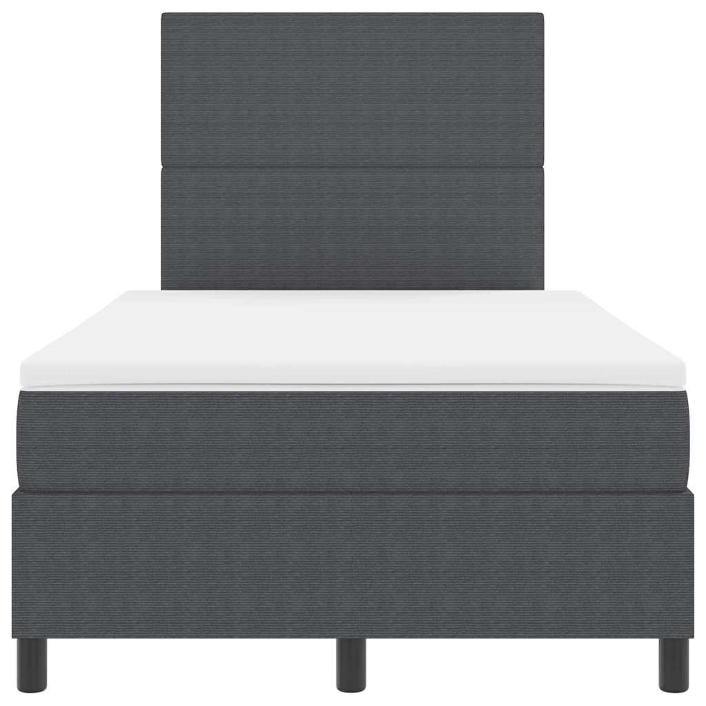 Box spring seng Mørkegrå og Hvid 120 x 200 cm Velourstof