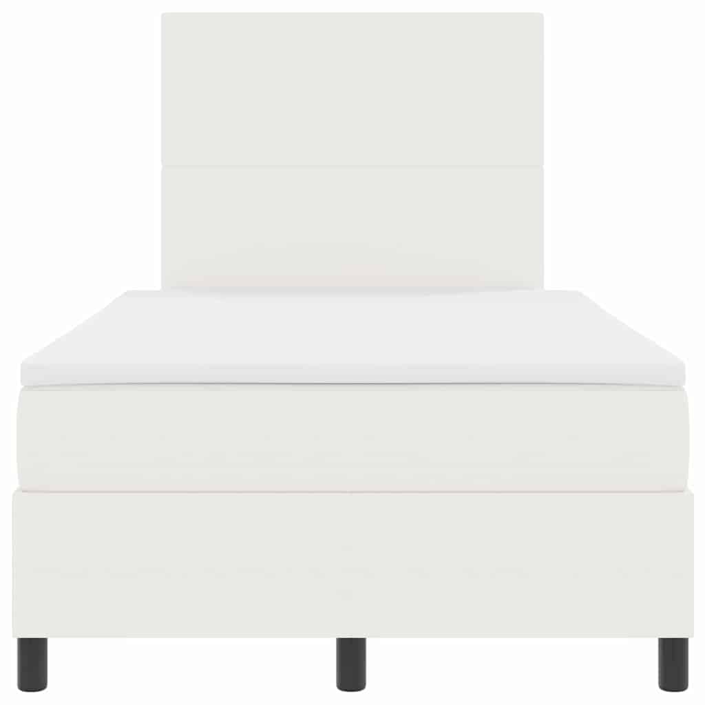 Box spring seng Creme og hvid 120 x 200 cm Velourstof