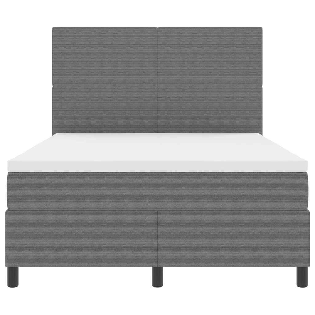 Box spring seng Lys Grå og Hvid 160 x 200 cm Velourstof