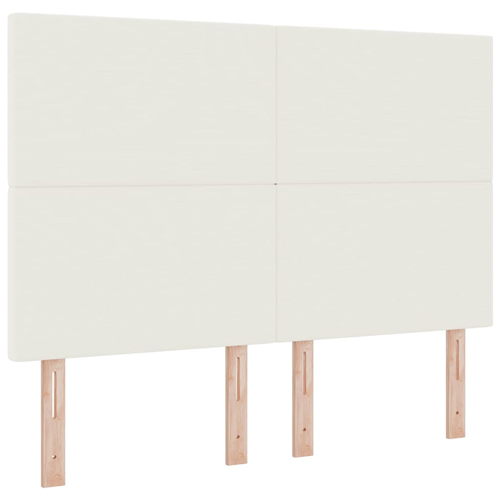 Box spring seng Creme og hvid 160 x 200 cm Velourstof