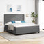 Box spring seng Lys Grå og Hvid 180 x 200 cm Velourstof