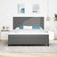 Box spring seng Lys Grå og Hvid 180 x 200 cm Velourstof