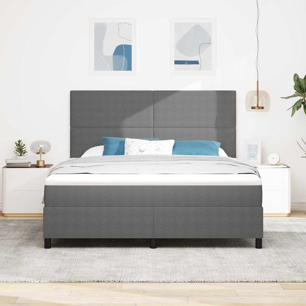 Box spring seng Lys Grå og Hvid 180 x 200 cm Velourstof
