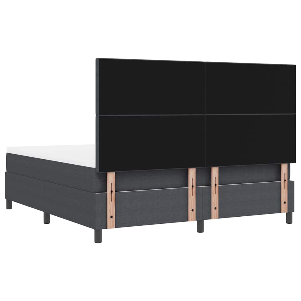 Box spring seng Mørkegrå og Hvid 180 x 200 cm Velourstof