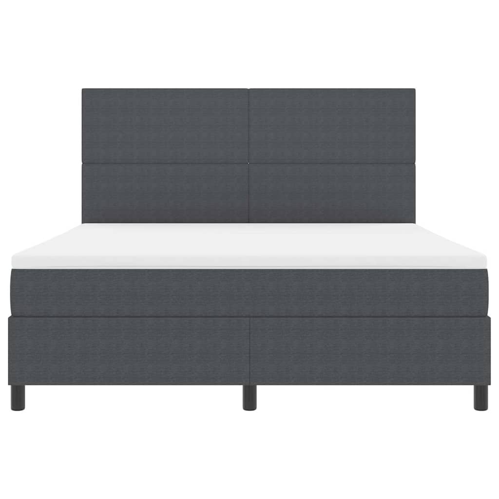 Box spring seng Mørkegrå og Hvid 180 x 200 cm Velourstof