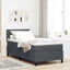 LED Box Spring Bed Mørkegrå og Hvid 90 x 190 cm Velourstof