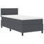 LED Box Spring Bed Mørkegrå og Hvid 90 x 190 cm Velourstof