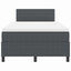 LED Box Spring Bed Mørkegrå og Hvid 120 x 190 cm Velourstof