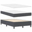LED Box Spring Bed Mørkegrå og Hvid 120 x 200 cm Velourstof