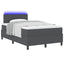 LED Box Spring Bed Mørkegrå og Hvid 120 x 200 cm Velourstof