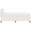 LED Box Spring Bed Creme og hvid 120 x 200 cm Velourstof