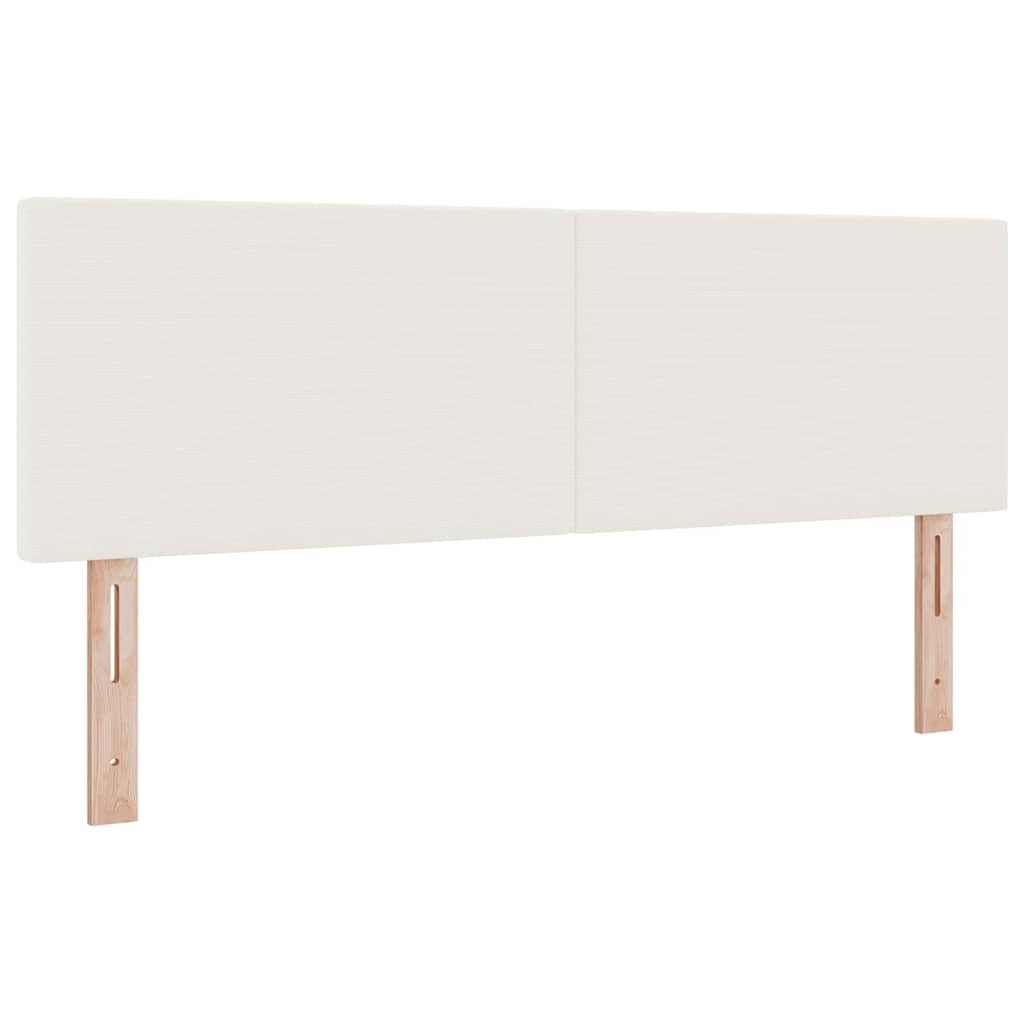 LED Box Spring Bed Creme og hvid 160 x 200 cm Velourstof
