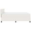 LED Box Spring Bed Creme og hvid 160 x 200 cm Velourstof