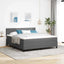 LED Box Spring Bed Lys Grå og Hvid 180 x 200 cm Velourstof