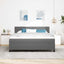 LED Box Spring Bed Lys Grå og Hvid 180 x 200 cm Velourstof