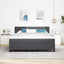 LED Box Spring Bed Mørkegrå og Hvid 180 x 200 cm Velourstof