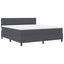 LED Box Spring Bed Mørkegrå og Hvid 180 x 200 cm Velourstof