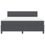 LED Box Spring Bed Mørkegrå og Hvid 180 x 200 cm Velourstof