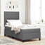 LED Box Spring Bed Lys Grå og Hvid 90 x 190 cm Velourstof