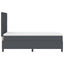 LED Box Spring Bed Mørkegrå og Hvid 90 x 190 cm Velourstof
